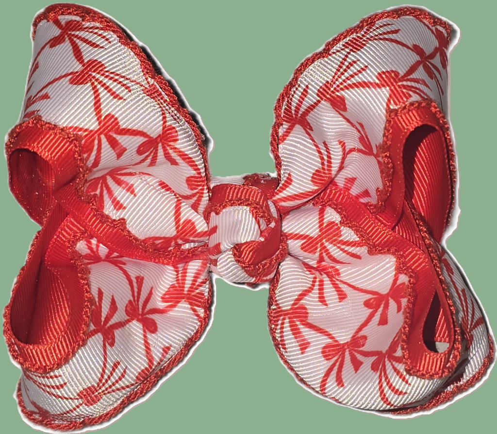 Red & White Boutique Hair Bow