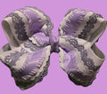 Purple & White Twisted Boutique Bow
