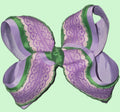 Green, Purple & Light Pink Lace Bow