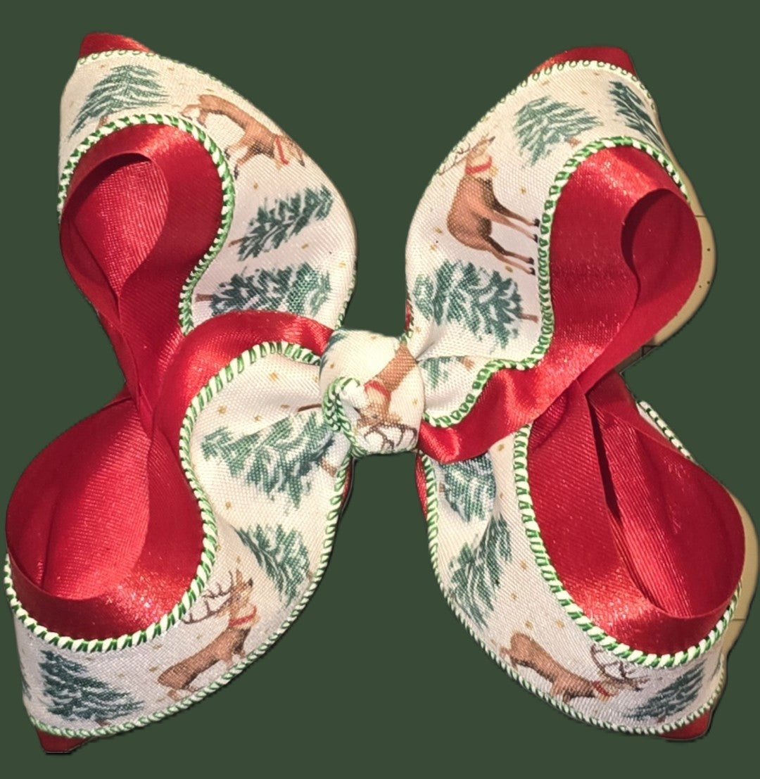 Reindeer Christmas Boutique Bow